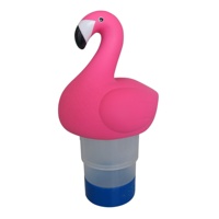 Distributeur flottant de chlore Cleanwell Flamingo Design pour spa et piscine, compatible avec les comprimés de 1 à 3 pouces, grande capacité