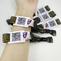 Bracelet en tissu RFID NFC avec puce NFC 213/F08, impression de code QR, étanche, pour événements, festivals, musique