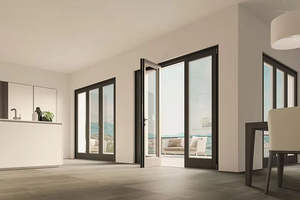 Porte battante en alliage d'aluminium <span class=keywords><strong>Bologna</strong></span> série 85, isolée thermiquement et insonorisée - Product Image 6