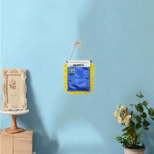 Drapeaux mini-guirlandes de voiture en gros, Nevada, à suspendre sur fenêtre, avec ventouse, impression numérique, en satin, pour usage automobile - Product Image 3