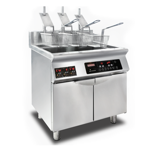 Fritadeira comercial de aquecimento rápido a óleo com indução automática de elevação 3 cesta fritadeira com temporizador para cozinhar de alta eficiência - Product Image 1