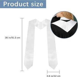 Estola de Graduación Blanca Personalizable al por Mayor para Adultos Unisex 2026, Lisa para Sublimación, en Blanco para Escribir, para Estudiantes - Product Image 2