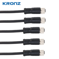 Connecteur de câble d'aviation étanche IP67 KRONZ, mâle-femelle, 4 broches, pré-assemblé, à verrouillage par vis, code M8, circulaire