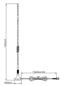 7dBi-Cable de succión estable para coche, accesorio de alta ganancia, resistente al agua, 3m, pequeña, 3G, 4G