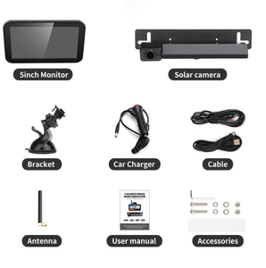 Năng lượng mặt trời xe đảo chiều máy ảnh không dây điểm mù giám sát xe hiển thị đảo ngược máy ảnh hoàn chỉnh thiết lập. - Product Image 6