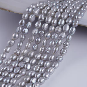 ขายส่งลูกปัดน้ำจืดธรรมชาติ ขนาด 5-6 มม. รูตรง ขัดเงาสองด้าน สีเทา สำหรับทำสร้อยข้อมือ สร้อยคอ  มีตัวเลือกสีขาวและสีชมพู - Product Image 5