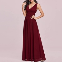 Tissus organiques personnalisés excellente qualité été jolie sans manches col en V corset taille mince robe de soirée formelle