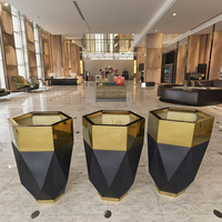 Pot bunga dalam ruangan besar, Pot taman Modern Stainless Steel kontemporer untuk lantai rumah