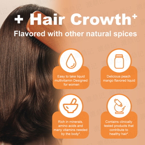 Gotas Multivitamínicas con Sabor a Durazno y Mango para la Salud de la Piel, Marca OEM, para Adultos, Gran Venta, Crecimiento del Cabello, para Hombres y Mujeres - Product Image 6