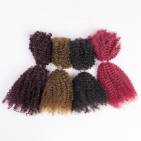 Extensions de Cheveux Humains Brésiliens Torsadés 12A Ombrés Couleur 33/1/33 Type Afro Kinky en Vrac pour Tresses, Très Vendues