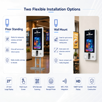 Kiosque d'auto-enregistrement hospitalier de 27 pouces avec écran tactile capacitif, imprimante de reçus, scanner QR/NFC et modules de service personnalisés