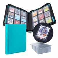 Classeur pour cartes à collectionner 9 pochettes grande capacité en PU pour 360 cartes, album à fermeture éclair vert pour cartes sportives et photos