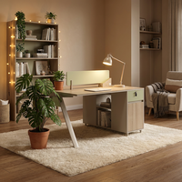 Table de réunion robuste à pieds en A convertible avec tiroir intégré, écran d'intimité, surface en MDF E1 écologique résistante à l'eau, design moderne