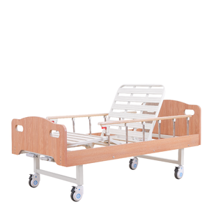 Cama Hospitalaria Manual de Dos Manivelas con Cabecero Metálico y Barandilla, para Cuidado en el Hogar, con 3 Años de Garantía y 4 Ruedas - Product Image 1