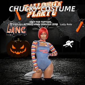 Conjunto <span class=keywords><strong>de</strong></span> <span class=keywords><strong>disfraz</strong></span> <span class=keywords><strong>de</strong></span> personaje <span class=keywords><strong>de</strong></span> película <span class=keywords><strong>Chucky</strong></span> Doll para <span class=keywords><strong>mujer</strong></span>, mono con vestido para Halloween - Product Image 2