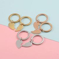 Porte-clés Cœur Puzzle Personnalisé Gravé au Laser en Métal Vierge pour DIY, Chaînes Souvenirs, Cadeau Saint-Valentin, Porte-clés de Couple en Gros