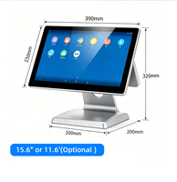 EDOO ED60 Sistema POS Táctil Todo en Uno de 15.6 Pulgadas con Pantalla Dual, Pantalla Táctil Capacitiva con Windows, Caja Registradora para Restaurante