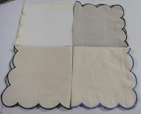 Serviettes et sets de table en coquille Saint-Jacques faits main populaires 2026, ourlets de différentes couleurs pour mariage privé, avion, restaurant, café