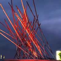Installation d'éclairage de feu de joie artistique lampe de flamme virtuelle en plein air Spectacle de lumière de paysage commercial