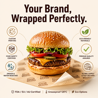 Papier d'emballage sandwich en aluminium alvéolé PE, personnalisé avec logo, pour traiteur, emballage alimentaire de rue, résistant à l'humidité et à la graisse