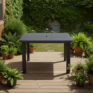 Mesa de Patio 39.8x26.8x28.3 Muebles de Plástico para Exteriores Resistentes a la Intemperie Asientos para 4 Personas Diseño Contemporáneo Apariencia Moderna - Product Image 2