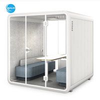 Cabine mobile insonorisée, dosettes privées de bureau, dosette de réunion pour 4 personnes, dosette d'entraînement insonorisée intégrée 4000K lumière naturelle CE
