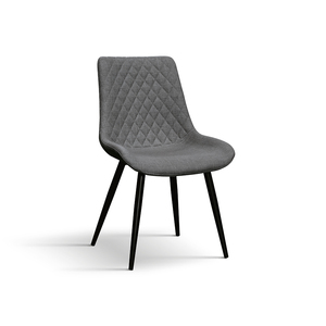 Morgana Chair Set Of 4 <b>Grey</b> Tissue <b>Upholstery</b> Metal Legs Indoor Dining Chairs - Product Image 1