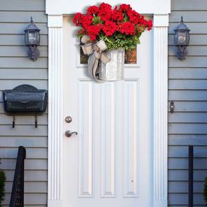 Panier suspendu de noël guirlande seau de géranium <span class=keywords><strong>rouge</strong></span> arc artificiel panier suspendu <span class=keywords><strong>en</strong></span> métal pour pots de fleurs intérieurs/extérieurs jardinières - Product Image 4