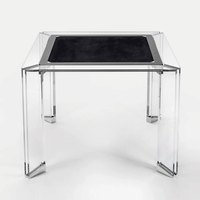 Table de jeu de mahjong transparente en acrylique pour 4 joueurs, moderne, luxueuse, durable, de haute qualité, multi-jeux, poker, backgammon, couverture