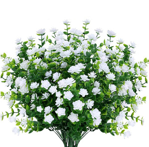 Fleurs artificielles fausses plantes d'extérieur, arbustes verts imitation plastique, décoration extérieure de maison de porche de jardin - Product Image 3