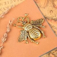 Pendentif Abeille Texturée en Alliage de Zinc Bronze Antique, Insecte Ailé, pour Amateurs de Jardin, Accessoires de Broche