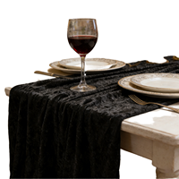 Nappe de table en tissu froissé noir vintage - Chemin de table en gaze de coton de 120 pouces pour mariage rustique, banquet, réception et décoration de ferme