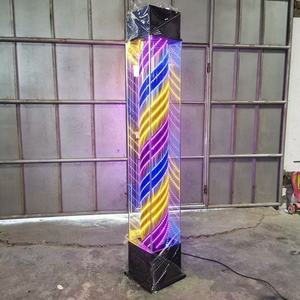 ป้ายไฟร้านตัดผมแบบหมุนได้ ไฟ LED สำหรับภายนอกอาคาร สว่างมาก กันน้ำ ป้ายร้านทำผม กล่องไฟกระจกหลากสี - Product Image 5