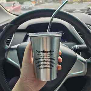 Mug à bière isotherme en acier inoxydable 304, anti-fuite avec couvercle, pour boissons fraîches estivales, avec logo imprimé sur le rebord, idéal pour l'export. - Product Image 6