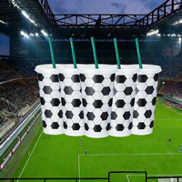 Gobelets de football en plastique écologiques personnalisés de luxe pour clubs de football mondiaux, avec couvercles et pailles, articles promotionnels en gros