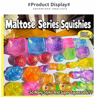 Nouveauté : Jouets anti-stress à rebond lent en maltose souple, à paillettes dorées, motifs Poupée de neige, Fraise et Cœur, pour adolescents