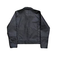 Hochwertige Moto-Biker Regular Fit Klassische Trucker-Jacke Komfort-Denim Schwarze Gewachste Jacke Jeansjacke für Herren