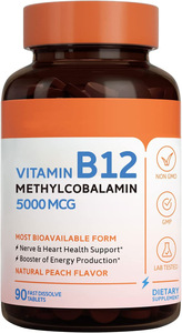 แท็บเล็ตวิตามินบี B12ซับซ้อนอาหารเสริมเพื่อสุขภาพวิตามินบีเม็ดเคี้ยว B12 - Product Image 6