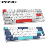 Keyboard Mekanik Tri-Mode Bluetooth 2026, Hot Swappable, 65%, Portabel, Keyboard Gamer, Saklar Pink, RGB