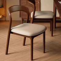 Table à manger et chaises nordiques en bois massif Simple Restaurant Hotel Home Soft Backrest Desk Chair Log Stool