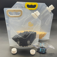 Pochette à bec verseur de 1,5 l, 3l, 5l, sac de boisson de grains de stockage pliable en plein air, sac en plastique d'eau avec poignée