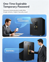 Caja Fuerte Inteligente con Huella Dactilar, Contraseña Digital, Gabinete de Seguridad Antirrobo, Armario Oculto para Guardar Objetos de Valor en Casa u Oficina, D-45FS