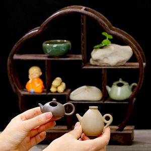 Estante de exhibición de madera estilo chino con forma de flor de ciruelo, estante decorativo de 4 niveles para guardar juegos de té, para mesa de té en la sala de estar. - Product Image 3