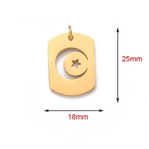 Breloques en acier inoxydable en forme de croissant de lune et d'étoile pour colliers, pendentifs, bracelets, fournitures de fabrication de bijoux DIY - Product Image 3