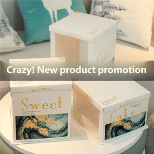 กล่องเค้กวันเกิดแบบโปร่งแสงรุ่นใหม่ ขนาด 6 8 10 นิ้ว แบบสองด้าน ใส พร้อมพิมพ์ลายตามสั่ง สำหรับร้านเบเกอรี่ ขายส่ง - Product Image 2