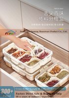Aohea 4 8 compartiments sans bpa Organisateur de cuisine Récipient de stockage d'épices Récipients de stockage d'épices épicées en plastique avec couvercle