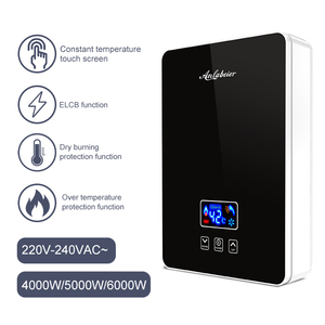 Calentador de agua eléctrico instantáneo de 6KW con pantalla digital LED de 220V 240V, montado en la pared para uso en baño y cocina. - Product Image 5