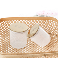 Pot à bougie en verre simple, blanc givré, 6oz, 10oz, 14oz, avec logo et couvercle en bois pour la fabrication de bougies DIY