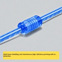 Kabel Printer USB 2.0 Berbentuk Persegi Biru Transparan Semua Tembaga Kabel Ekstensi Komputer Kabel Data Printer A/B 1.5 Meter Cetak