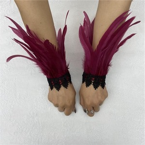 Puños de manga de plumas, guantes para fiesta, Cosplay, puños de muñeca de encaje, manga de piel, accesorios peludos, disfraz de espectáculo de escenario de Carnaval - Product Image 4
